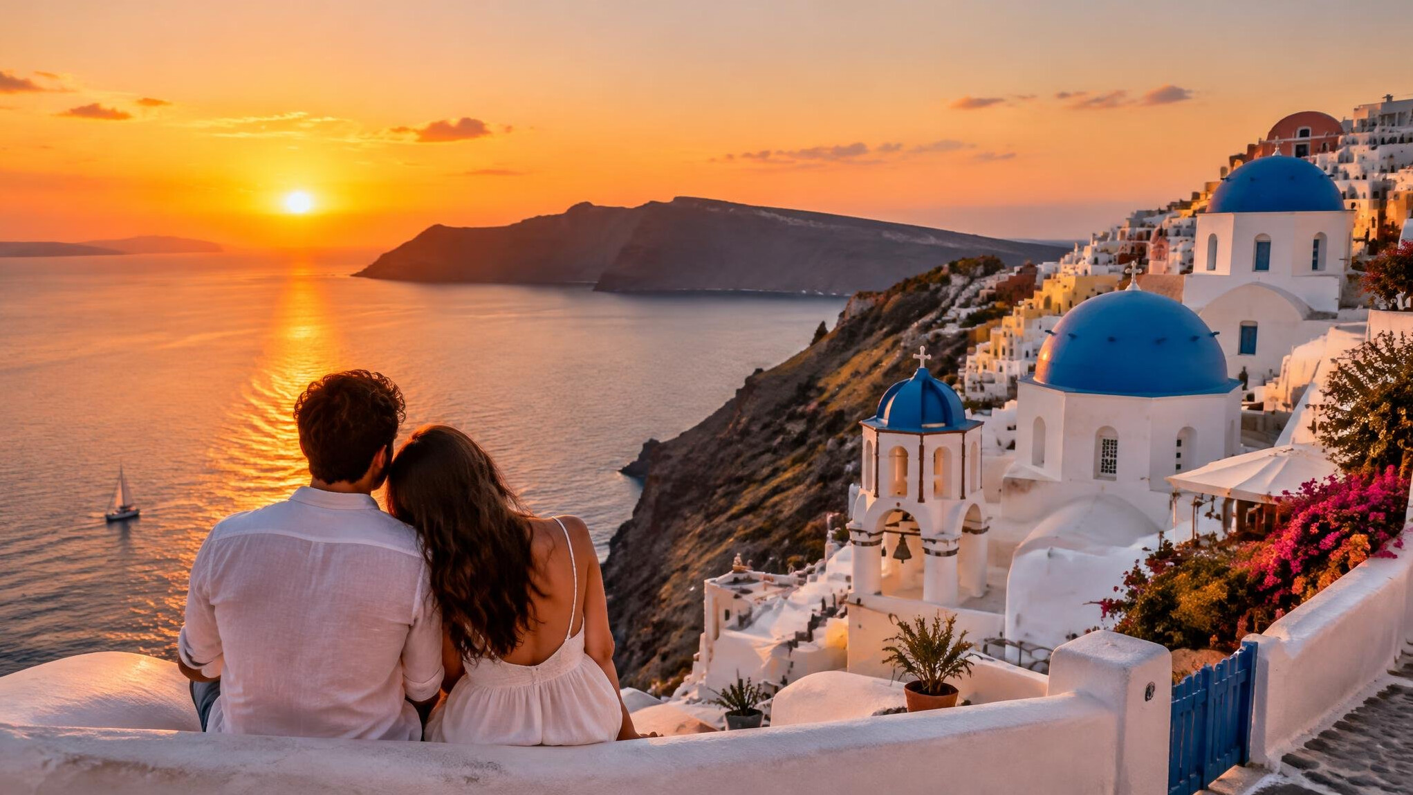 santorini greece sunset